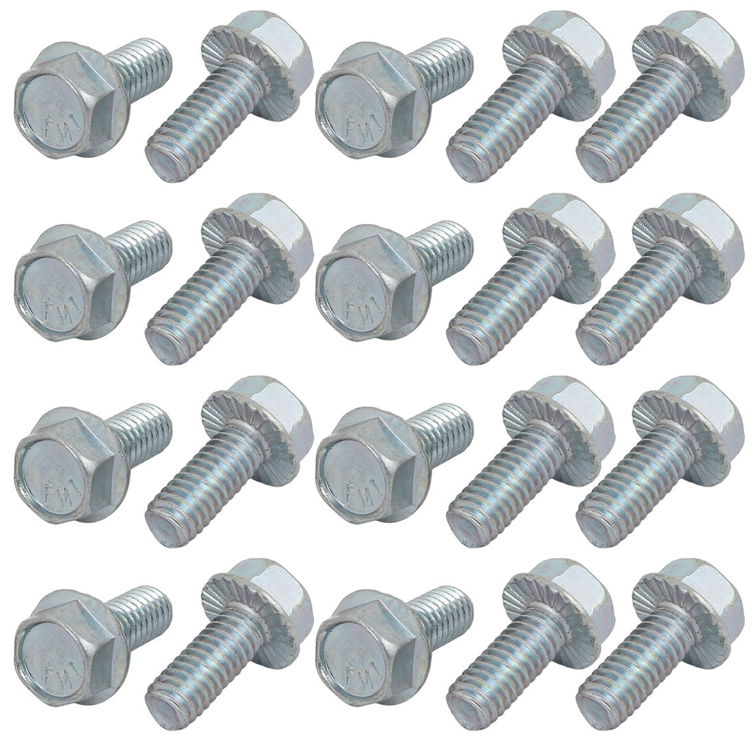 uxcell Uxcell 20Pcs 5/16-18 x 3/4 Inch Thread Carbon Steel Hex Serrated Head Flange Screw Bolt