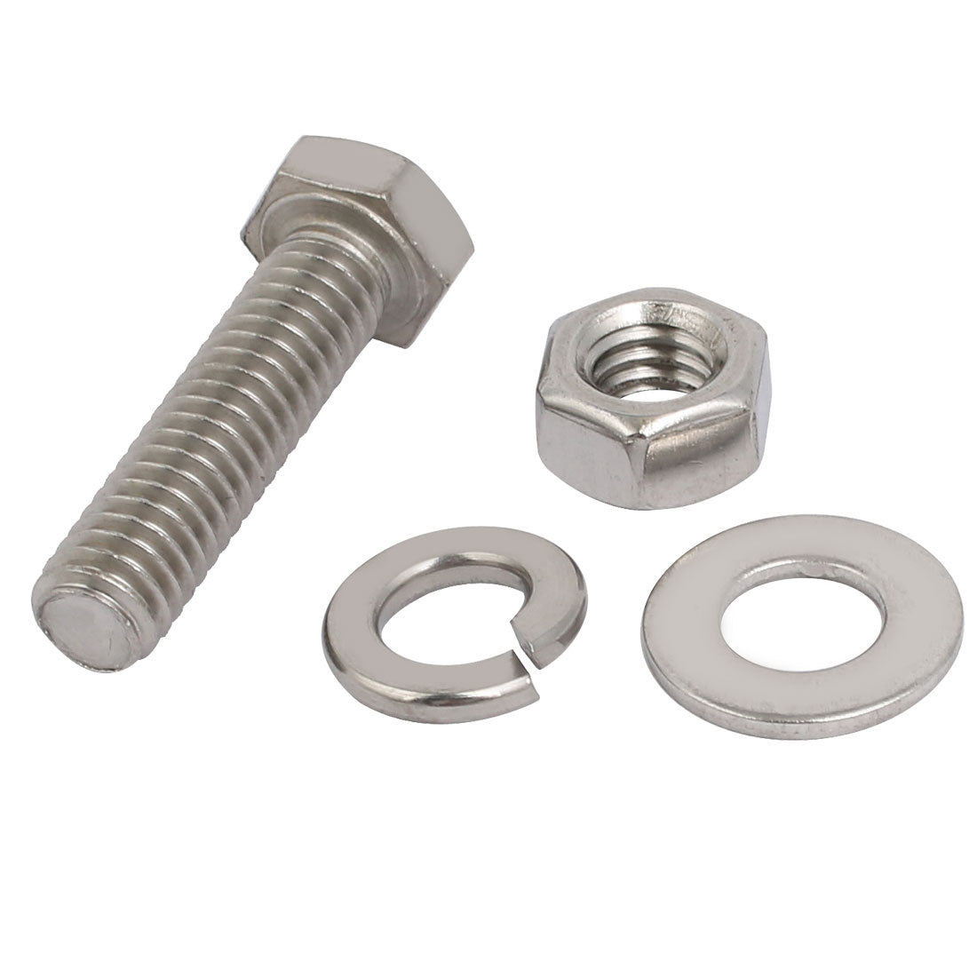 uxcell Uxcell 5Set 304 Stainless Steel 5/16"-18 Thread 1-1/2" Length Hex Bolt Kit w Washer Nut
