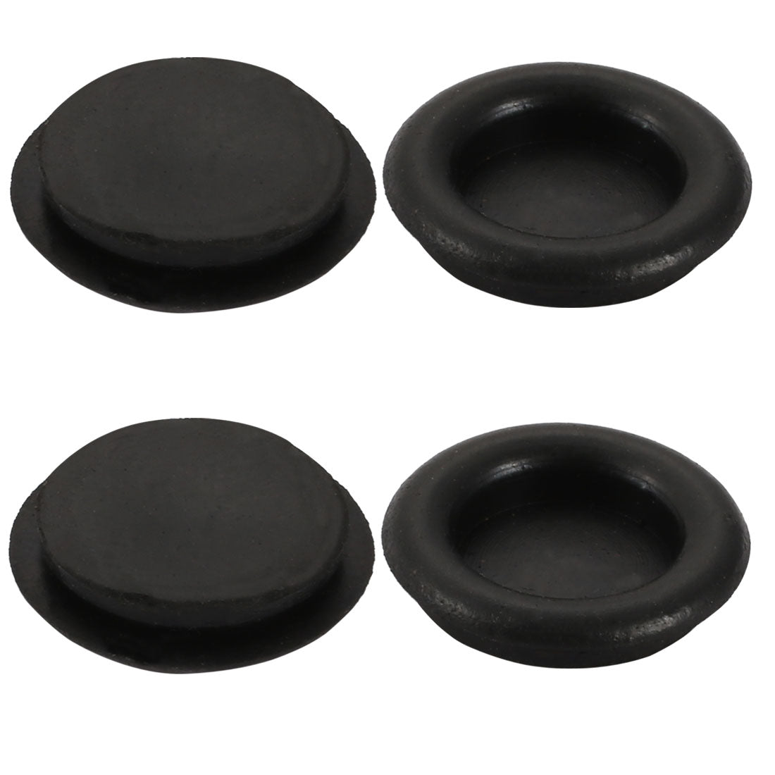uxcell Uxcell 4pcs Wire Protective Grommets Black Rubber 22mm Dia Single Side Grommets