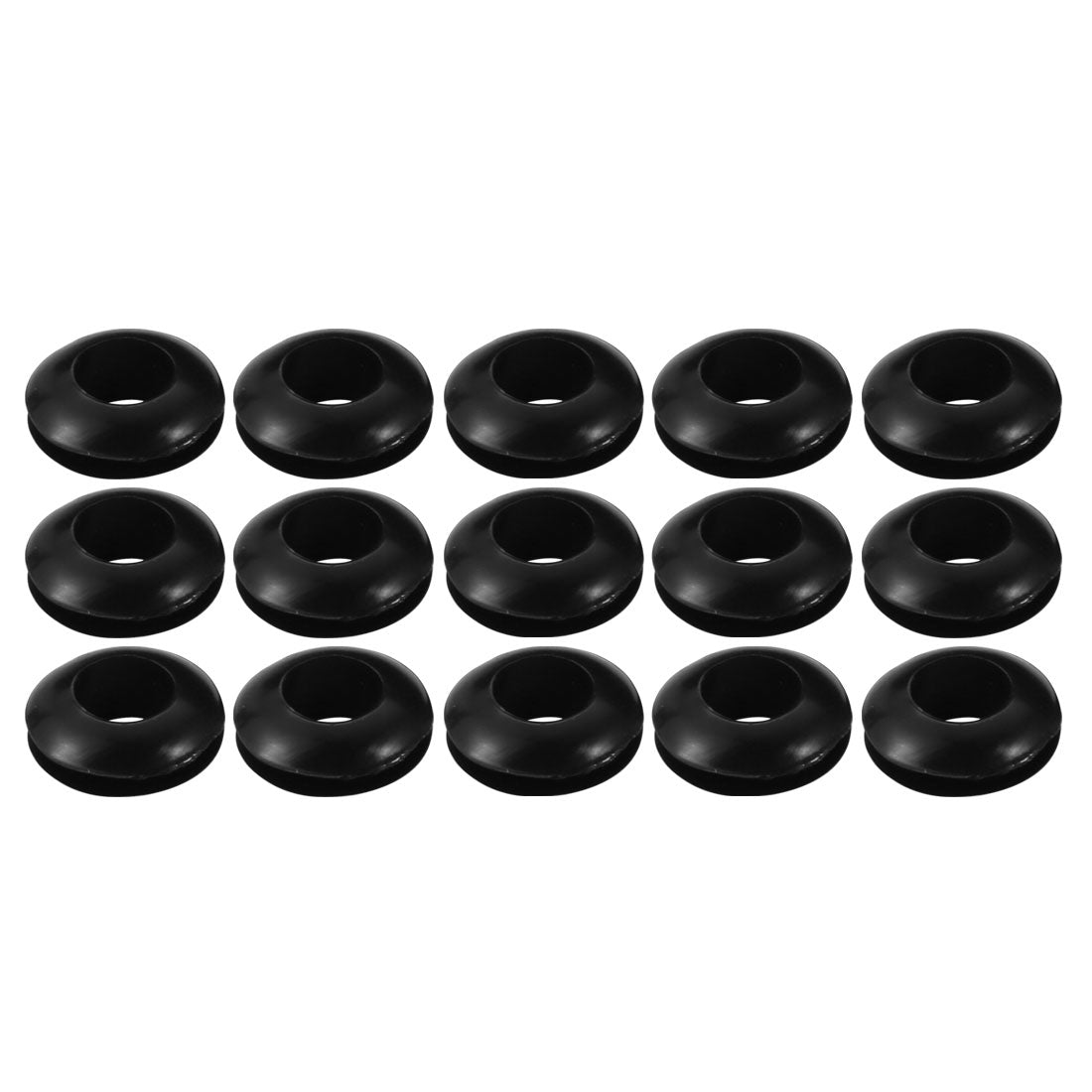 uxcell Uxcell 15pcs Wire Protective Grommets Black Rubber 7mm Double Sided Grommet