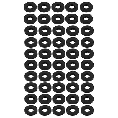 Harfington Uxcell 50pcs Black Rubber Round Flat Washer Assortment Size 8x21x2mm Flat Washer
