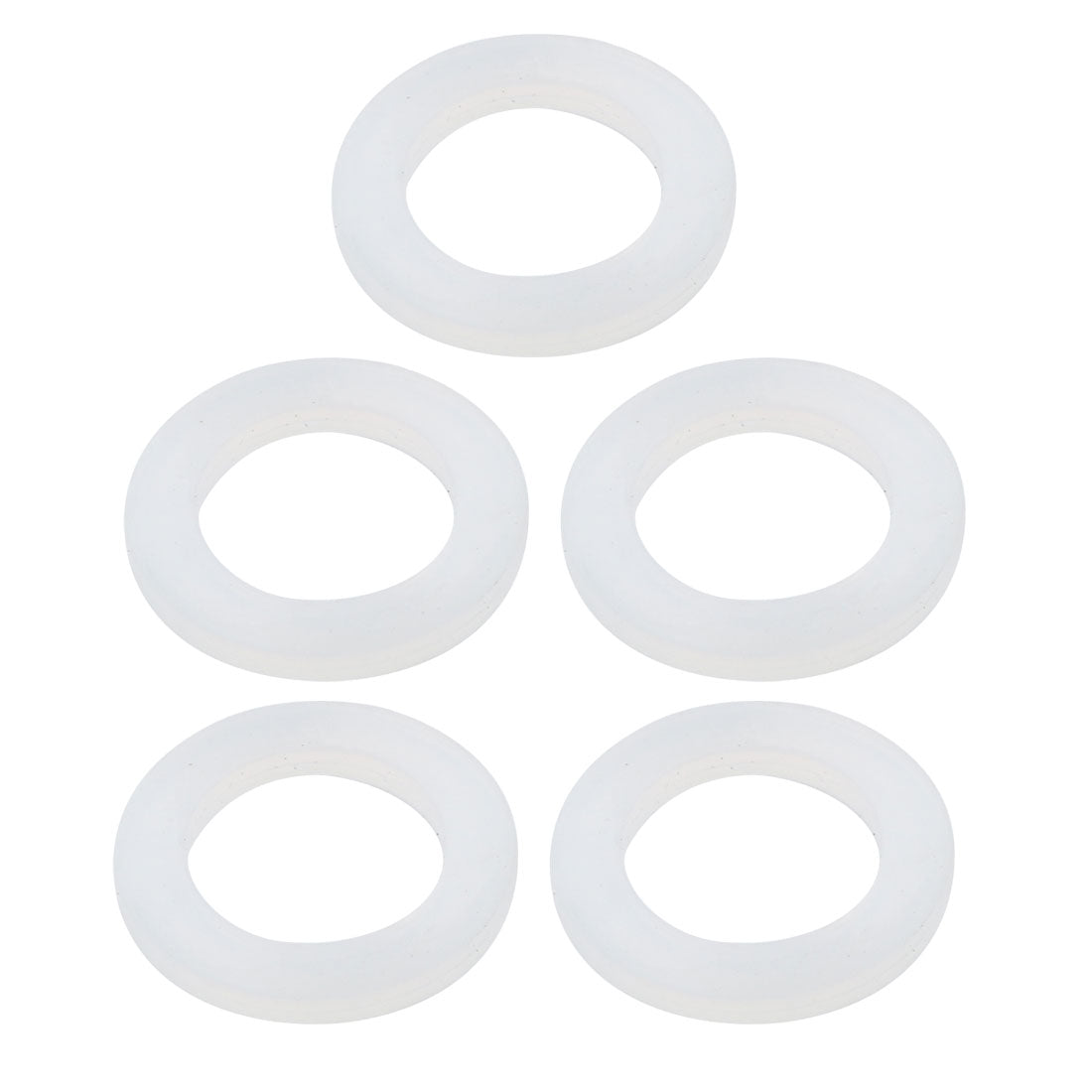 uxcell Uxcell 5pcs Clear Silicone Round Flat Washer Assortment Size 21x31x3mm Flat Washer