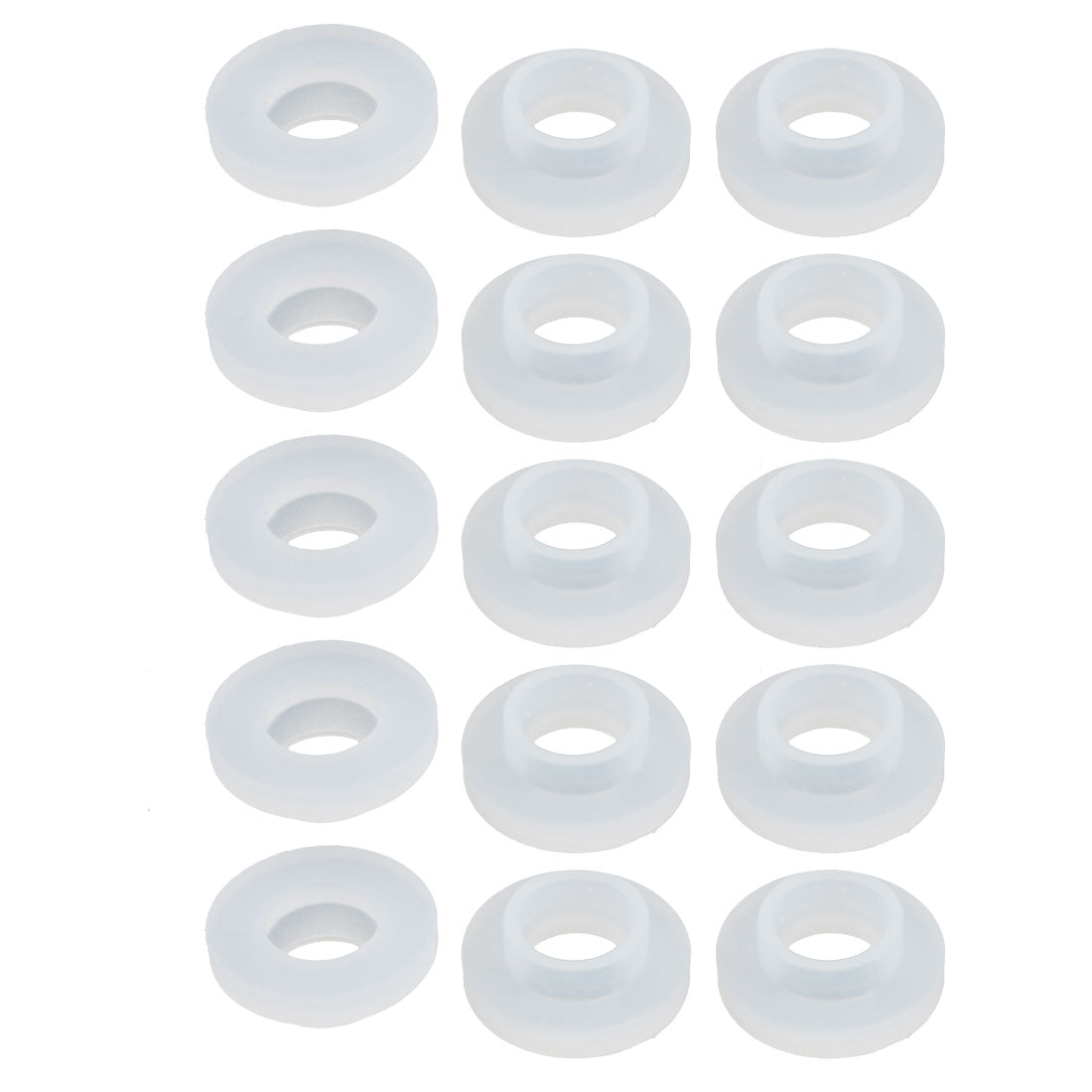 Uxcell Uxcell 15pcs White Silica Gel Round Flat Washers Assortment Size 10x19x3mm