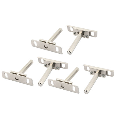 Harfington Uxcell 3" Length Cold Rolled Steel Nickel Plated Invisible Floating Shelf Bracket 6pcs