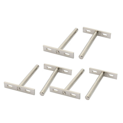 Harfington Uxcell 4" Length 10mm Diameter Cold Rolled Steel Invisible Floating Shelf Bracket 6pcs