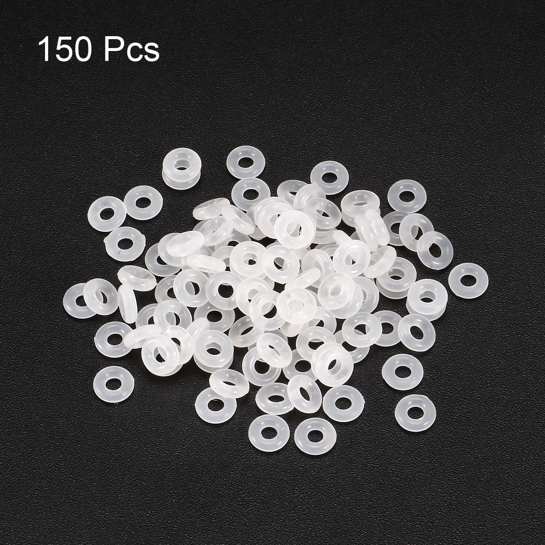 uxcell Uxcell 150Pcs 5mm Outer Dia 1.5mm Thickness Sealing Ring O-shape Silicagel Grommet