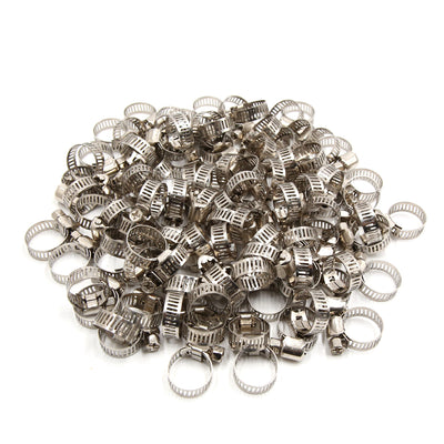 Harfington Uxcell 100 Pcs Car Metal Adjustable 13-19mm Drive Hose Clamp Fuel Line Pipe Tube Tight Clip