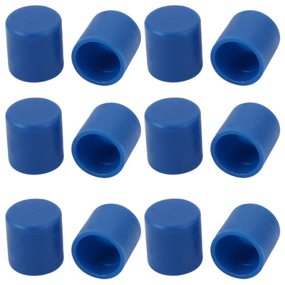 Harfington Uxcell 12pcs 8mm Inner Dia PE Plastic End Cap Bolt Thread Protector Tube Cover Blue