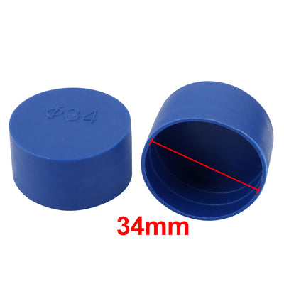 Harfington Uxcell 8pcs 34mm Inner Dia PE Plastic End Cap Bolt Thread Protector Tube Cover Blue