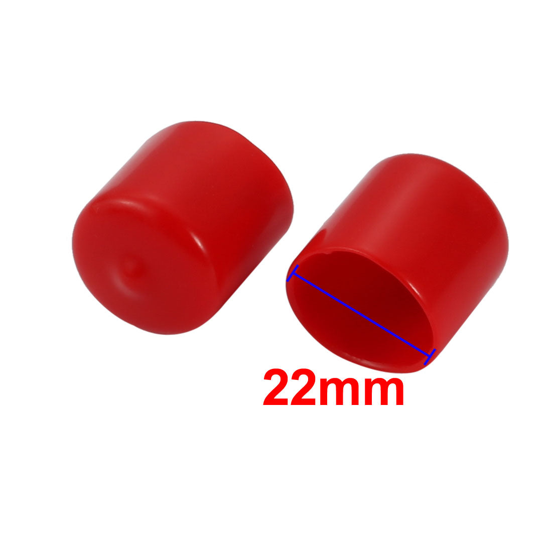 uxcell Uxcell 50pcs 22mm Dia Red Rubber Thread Round Cabinet Chair Leg Insert Cover Protector