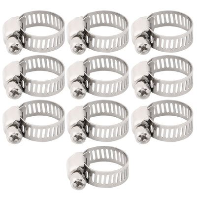 Harfington Uxcell 3/8-5/8 Inch Dia 10pcs Steel Adjustable  Gear Clip Clamping Range Hose Clamp