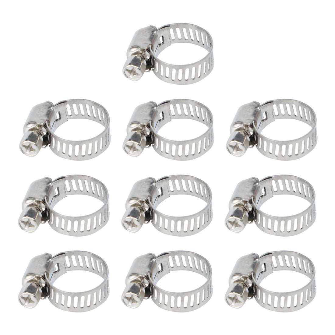 uxcell Uxcell 3/8-5/8 Inch Dia 10pcs 201 Stainless Steel Adjustable  Gear Clip Clamping Hose Clamp