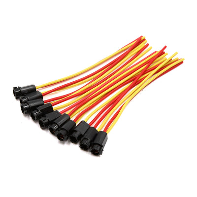 uxcell Uxcell 10pcs T5 Dashboard Light Bulb Wiring Harness Socket Connector for Car Automobile