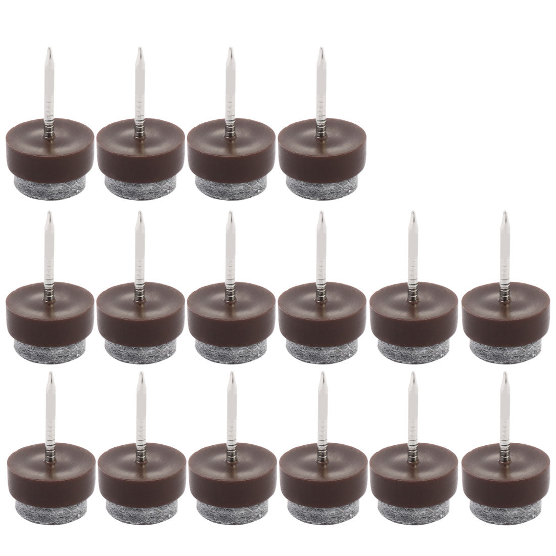 uxcell Uxcell Table Chair Furniture Feet Legs Floor Protector Guard Felt Pad Nails Dark Brown 13mm Diameter Pack of 16