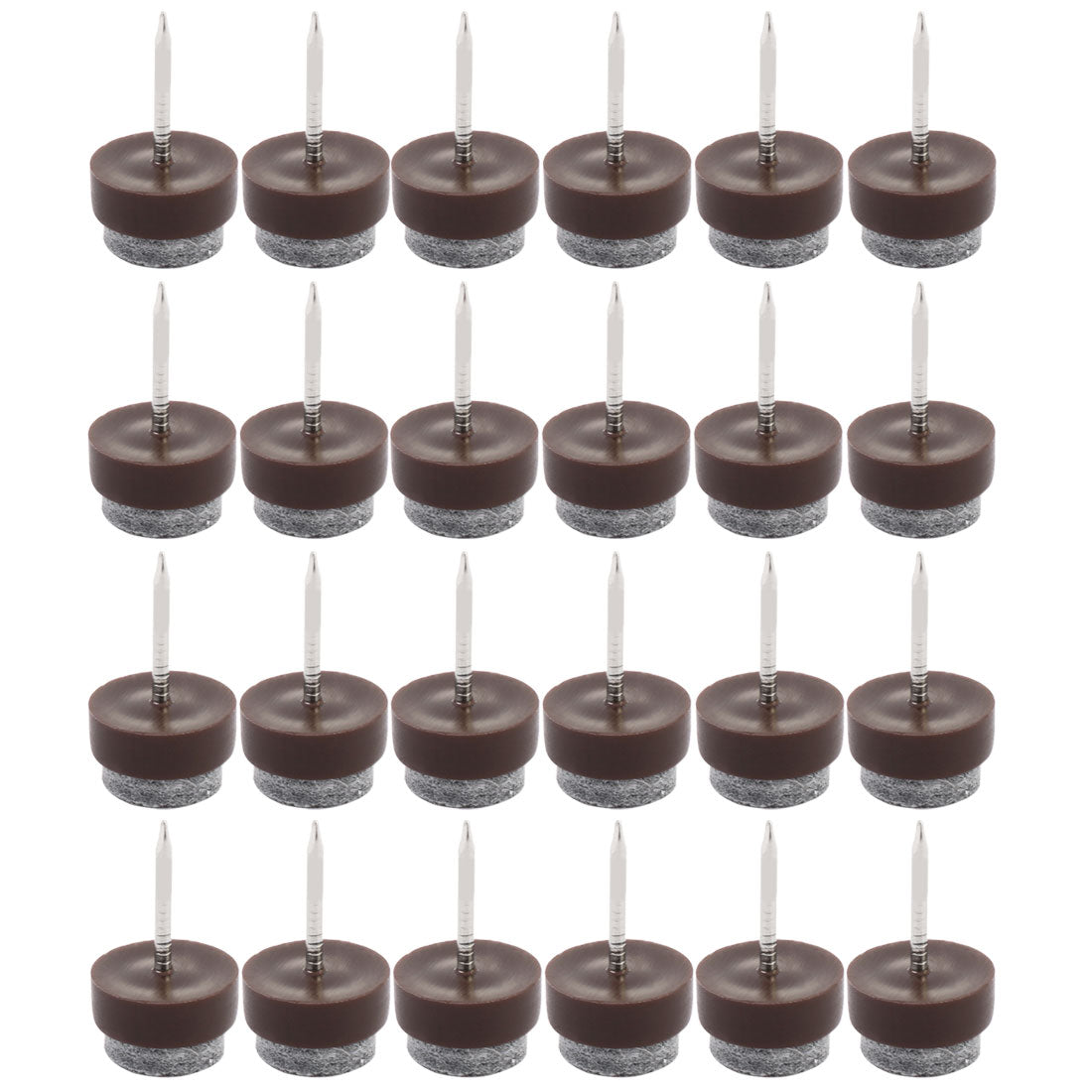 uxcell Uxcell Table Chair Furniture Feet Legs Floor Protector Guard Felt Pad Nails Dark Brown 13mm Diameter Pack of 24