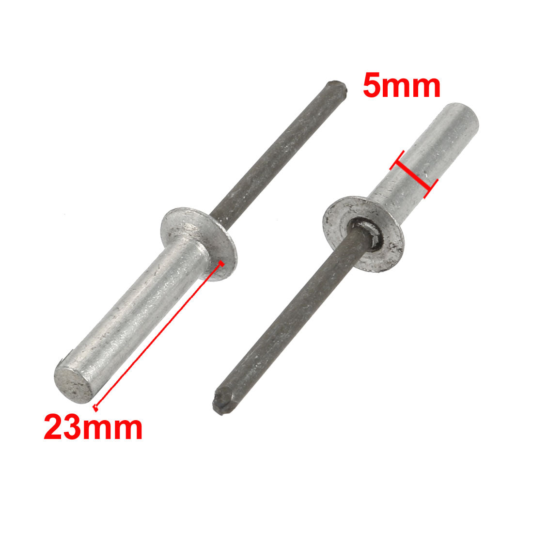 uxcell Uxcell 5mmx23mm Aluminum Countersunk Head Closed End Blind Rivets Fastener 100pcs