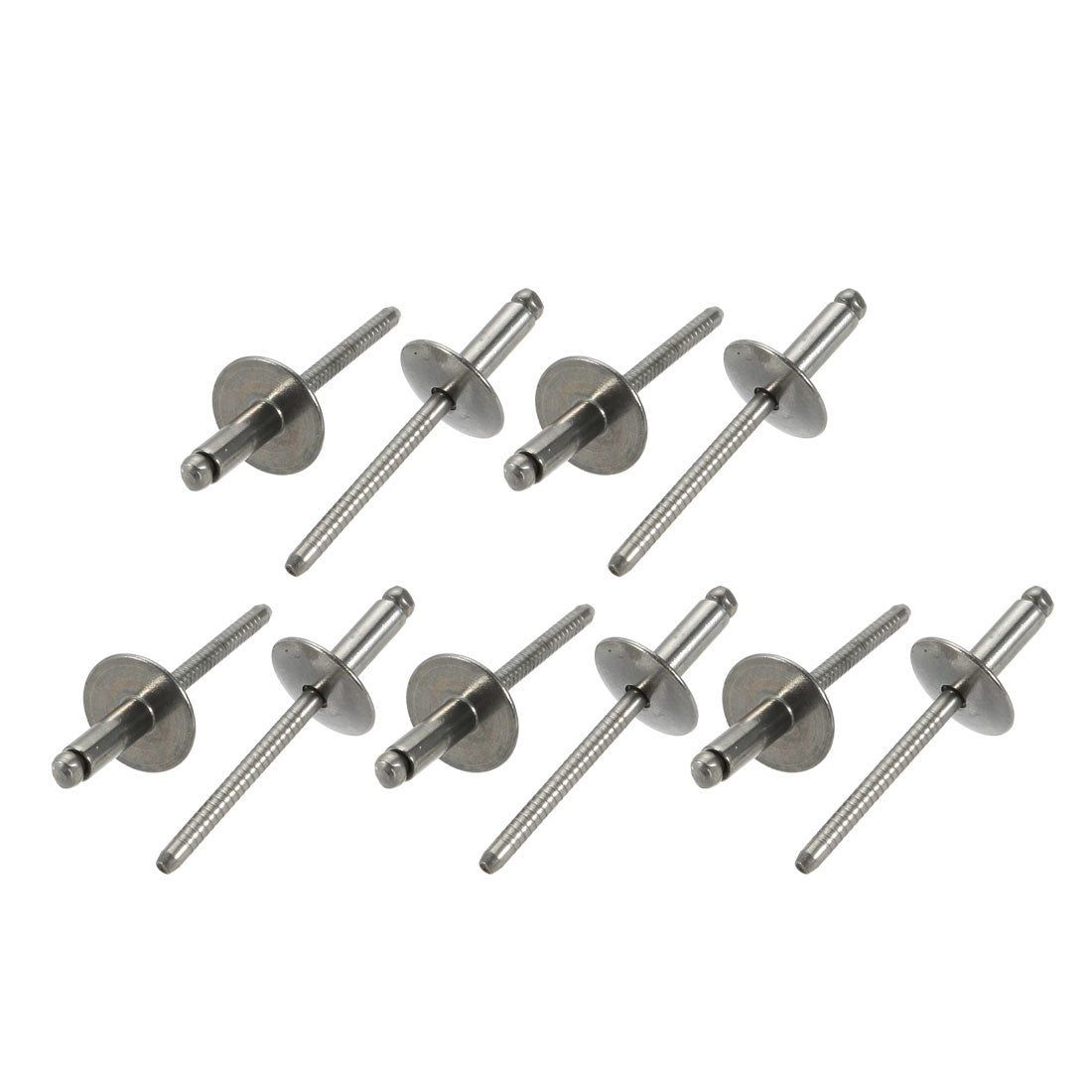 uxcell Uxcell 10pcs 13mmx5mmx16mm 304 Stainless Steel Open End Large Flange Blind Rivets