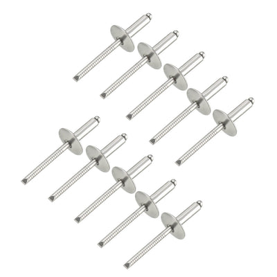Harfington Uxcell 10pcs 16mmx5mmx16mm 304 Stainless Steel Open End Large Flange Blind Rivets