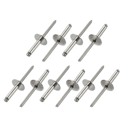 Harfington Uxcell 10pcs 20mmx5mmx16mm 304 Stainless Steel Open End Large Flange Blind Rivets