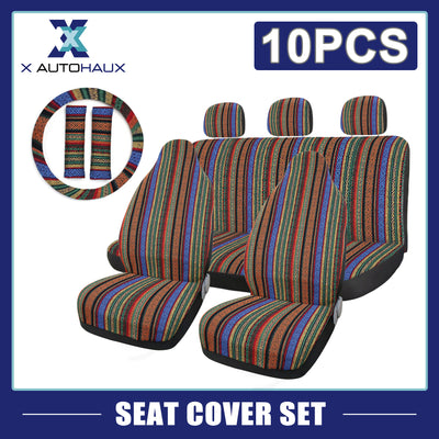 Harfington Uxcell 10pcs Blanket Ethnic Style Baja Bucket Seat Cover for Auto Automotive