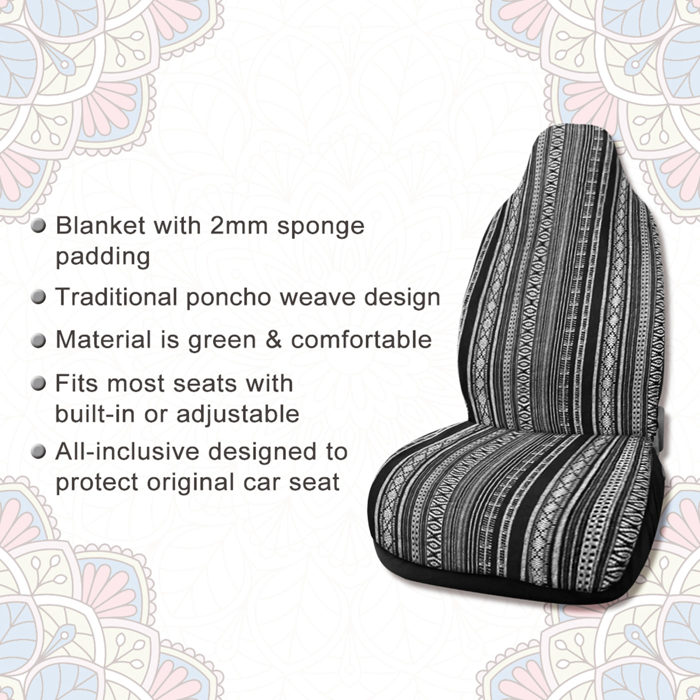 uxcell Uxcell 10pcs Multi-color Blanket Durable Baja Bucket Seat Cover Protector for Car Auto