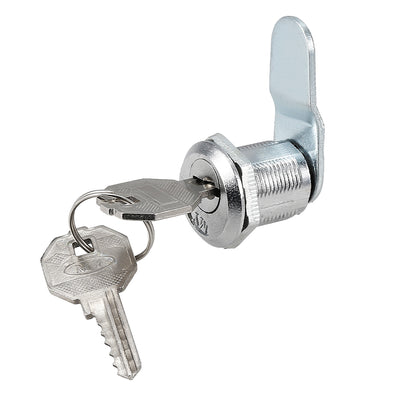 Harfington Uxcell 5pcs 20mm Cylinder 33mm Cam Zinc Alloy Chrome Plated Cam Lock w Key, Keyed Alike