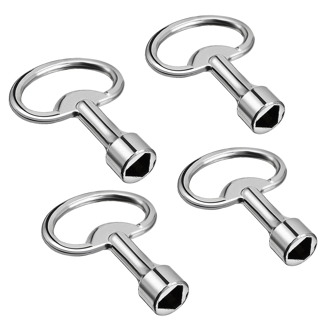 uxcell Uxcell 4pcs 53mm Length 13mmx8mmx2mm Zinc Alloy Triangle Electrical Cabinet Key
