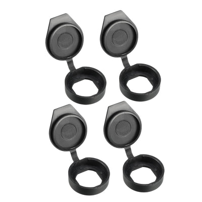 Harfington Uxcell 4pcs Hard Plastic Dust Cover Waterproof Caps Square Hole Black Fit for 22mm Dia Cam Lock