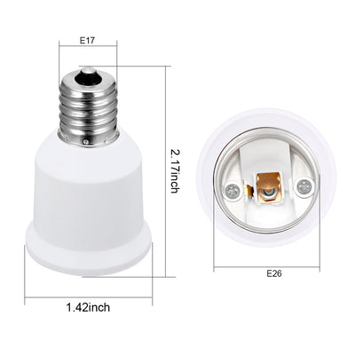 Harfington Uxcell 10pcs AC 90-240V 4A E17 to E26 Socket Adapter PBT Lamp Bulb Holder 120 Degree Heat Resistant