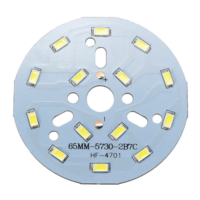 Harfington Uxcell 300mA 7W 14 LEDs 5730 Surface Mounted Devices LED Chip Module Aluminum Board Pure White Super Bright 65mm Dia