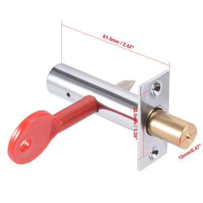 Harfington Uxcell 12mm Dia Brass Cylinder Core Cold Rolled Steel Hidden Tubewell Key Mortise Lock