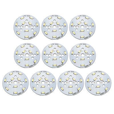 uxcell Uxcell 300mA 5W 10 LEDs 5730 Surface Mounted Devices LED Chip Module Aluminum Board Pure White Super Bright 50mm Dia 10pcs