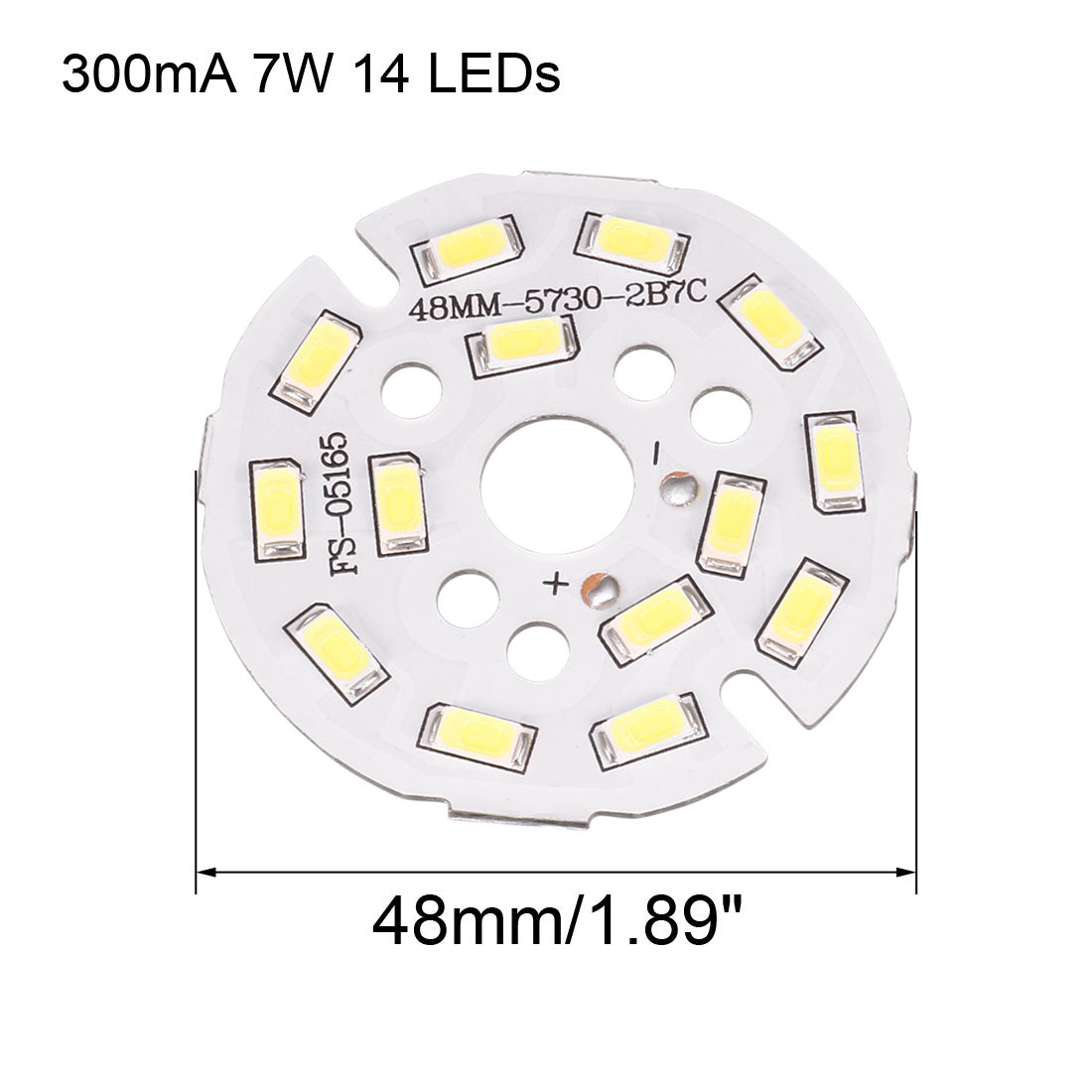 uxcell Uxcell 300mA 7W 14 LEDs 5730 Surface Mounted Devices LED Chip Module Aluminum Board Pure White Super Bright 48mm Dia 10pcs
