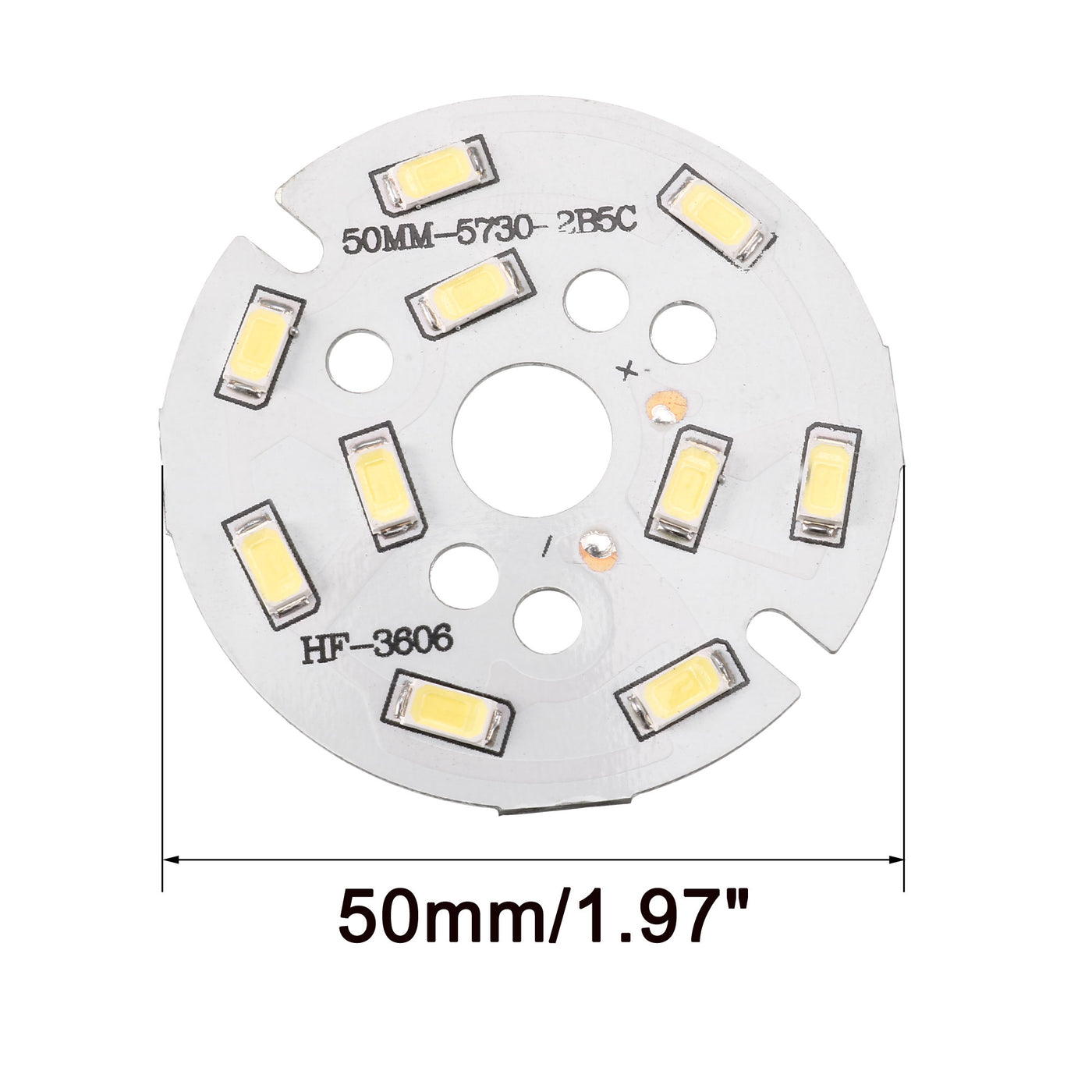 uxcell Uxcell 300mA 5W 10 LEDs 5730 Surface Mounted Devices LED Chip Module Aluminum Board Pure White Super Bright 50mm Dia 5pcs