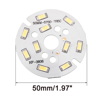 Harfington Uxcell 300mA 5W 10 LEDs 5730 Surface Mounted Devices LED Chip Module Aluminum Board Pure White Super Bright 50mm Dia 5pcs