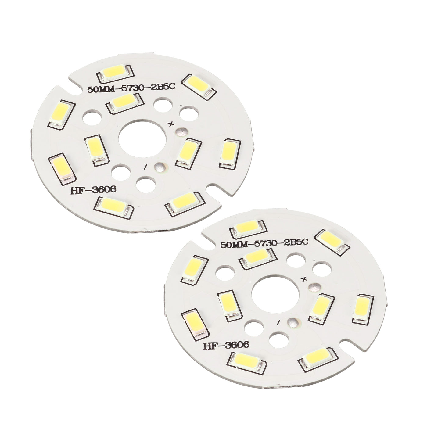 uxcell Uxcell 300mA 5W 10 LEDs 5730 Surface Mounted Devices LED Chip Module Aluminum Board Pure White Super Bright 50mm Dia 2pcs
