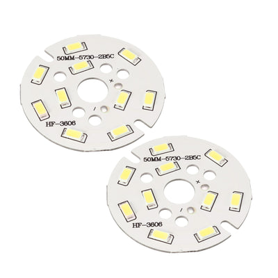 Harfington Uxcell 300mA 5W 10 LEDs 5730 Surface Mounted Devices LED Chip Module Aluminum Board Pure White Super Bright 50mm Dia 2pcs