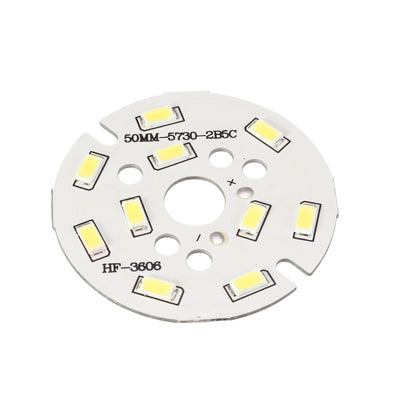 uxcell Uxcell 300mA 5W 10 LEDs 5730 Surface Mounted Devices LED Chip Module Aluminum Board Pure White Super Bright 50mm Dia