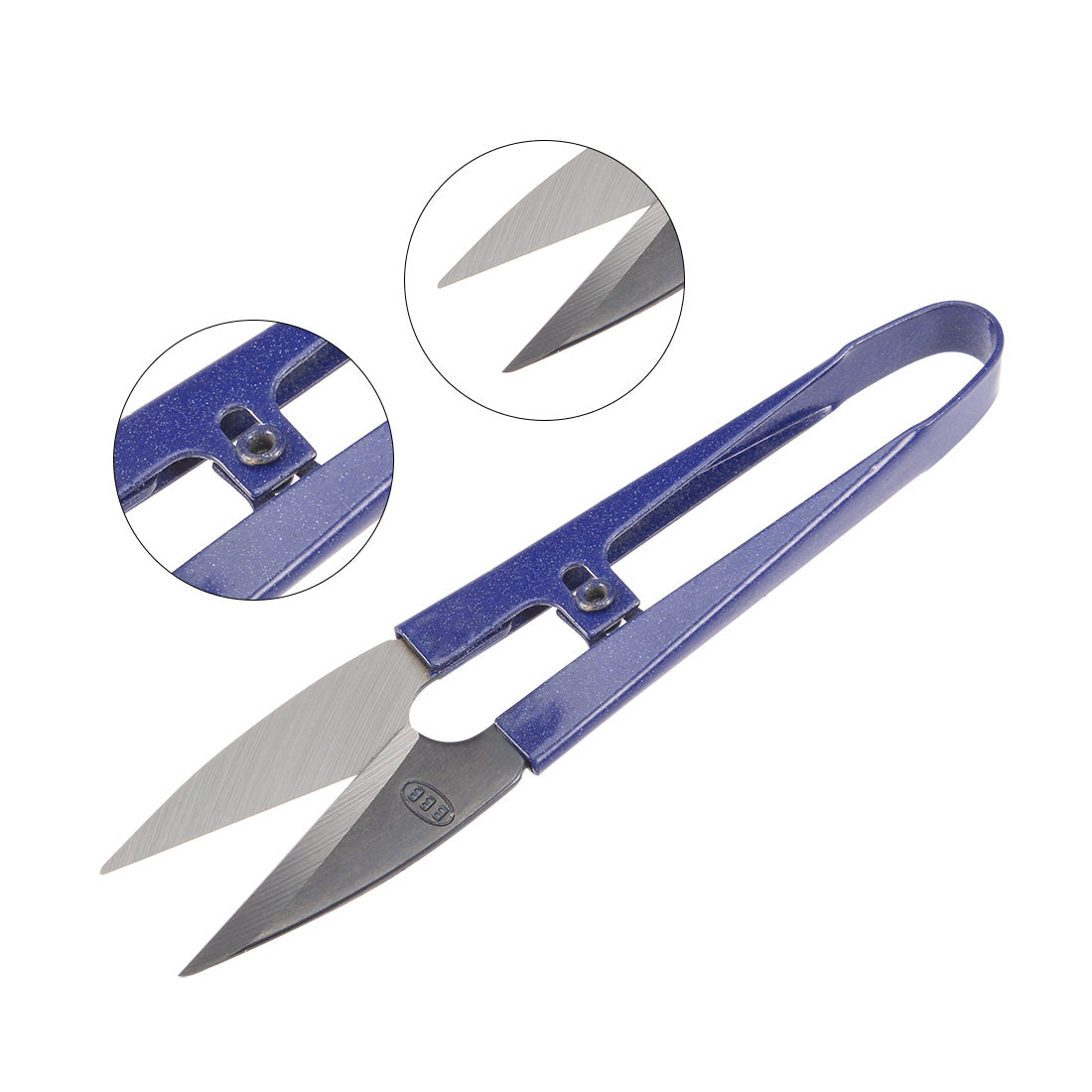 uxcell Uxcell 2Pcs 4.1-inch Sewing Trimming Scissors Nipper Embroidery Thrum Yarn Fishing Thread Beading Cutter Blue