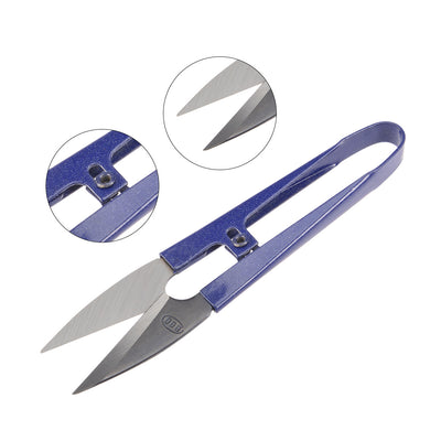 Harfington Uxcell 3Pcs 4.1-inch Sewing Trimming Scissors Nipper Embroidery Thrum Yarn Fishing Thread Beading Cutter Blue