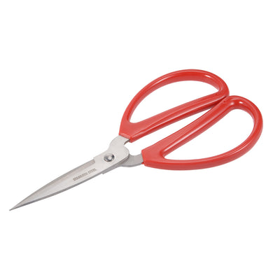 Harfington Uxcell 7.7 Inch Stainless Steel Scissor for Office Home Cutting, Straight Red Handle