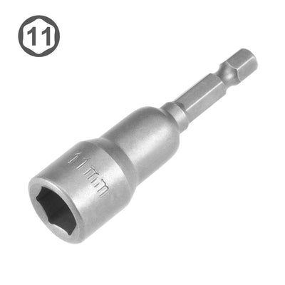 Harfington Uxcell 1/4" Quick Change Shank 19mm Non-Magnetic Nut Socket Driver Wrench, 4" Length