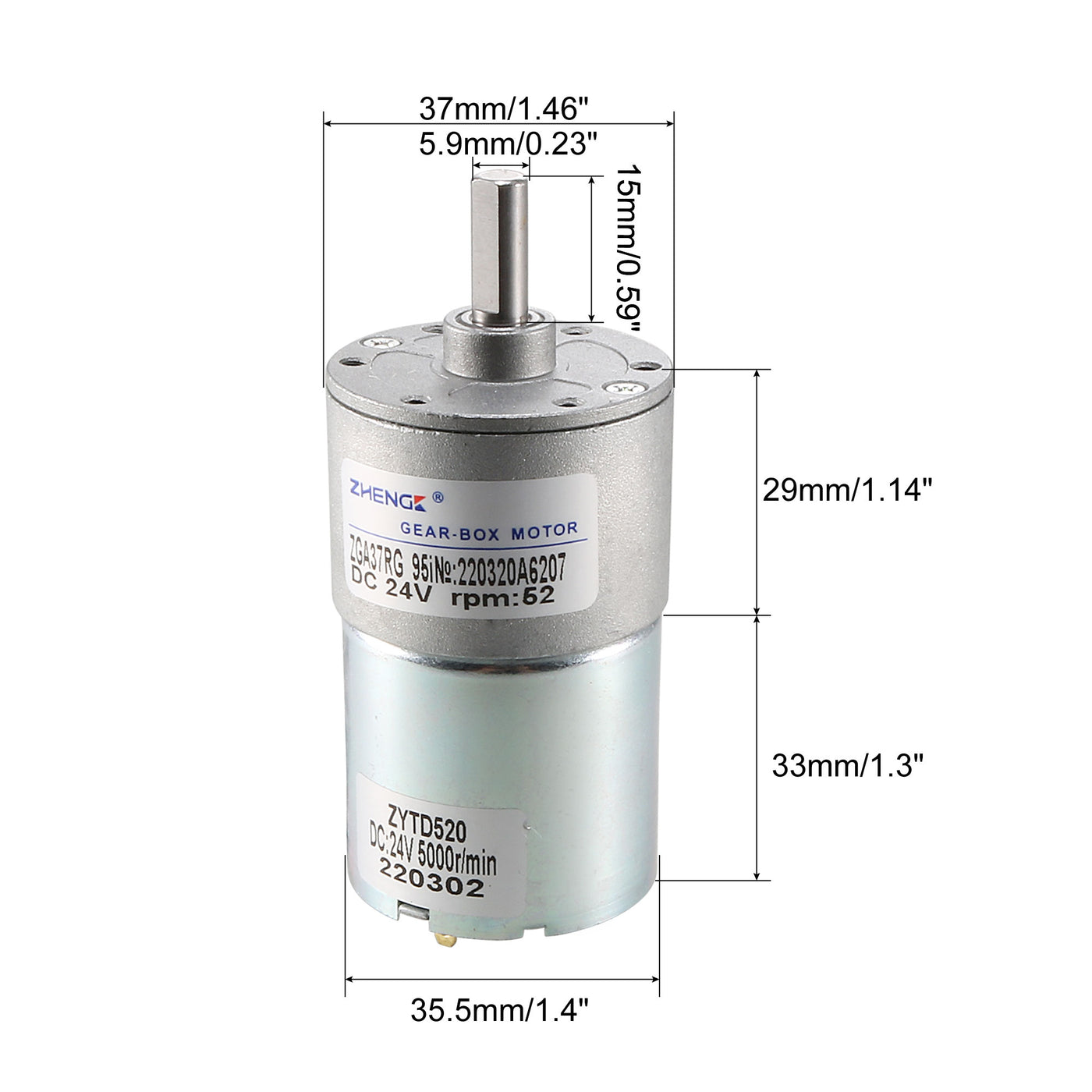 uxcell Uxcell 24V DC 52 RPM Gear Motor High Torque Electric Reduction Gearbox Centric Output Shaft