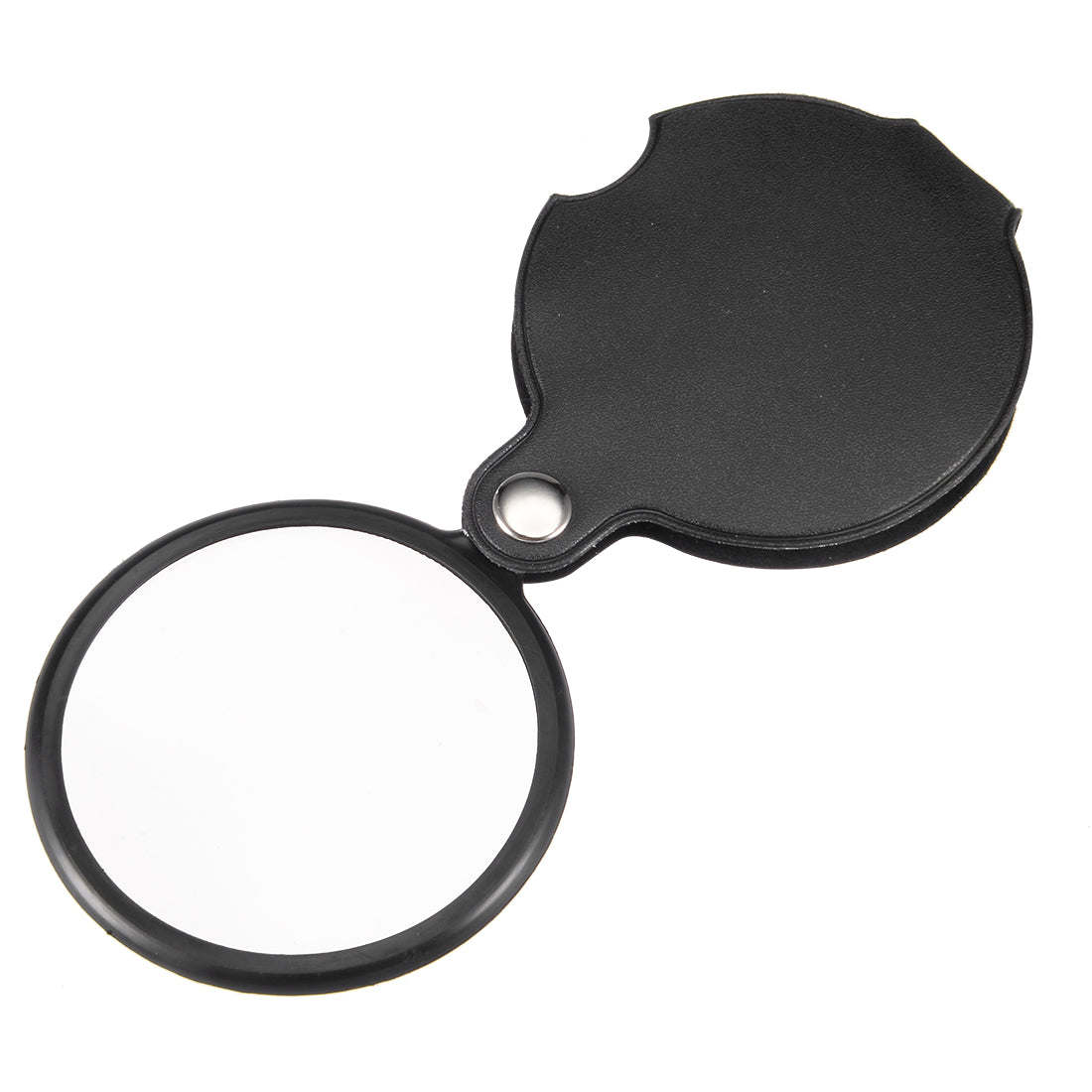 uxcell Uxcell 60mm 5X Pocket Folding Magnifier Loupe Magnifying Glass with Leather Case (Black)