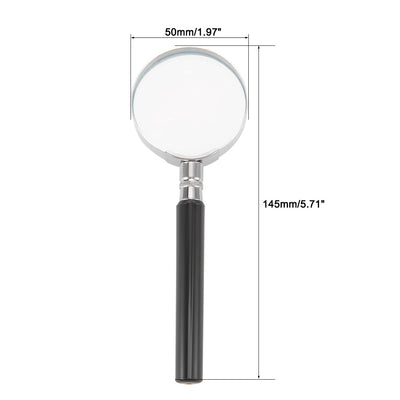 Harfington Uxcell 50mm 5X Handheld Magnifier,Magnifying Loupe Glasses 500% for Book and Newspaper