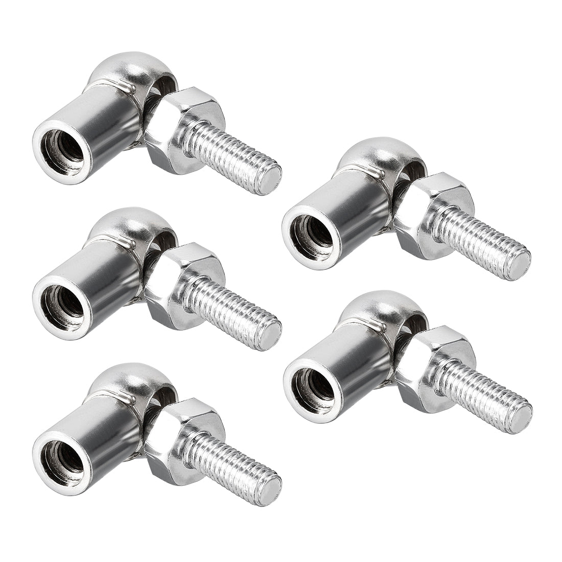 uxcell Uxcell Gas Spring End Fitting M6 Female Thread 6mm Round Handle Dia A3 Steel 5pcs