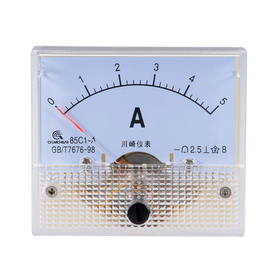 Harfington Uxcell 85C1-A Analog Current Panel Meter DC 5A Ammeter for Circuit Testing Ampere Tester Gauge 1 PCS