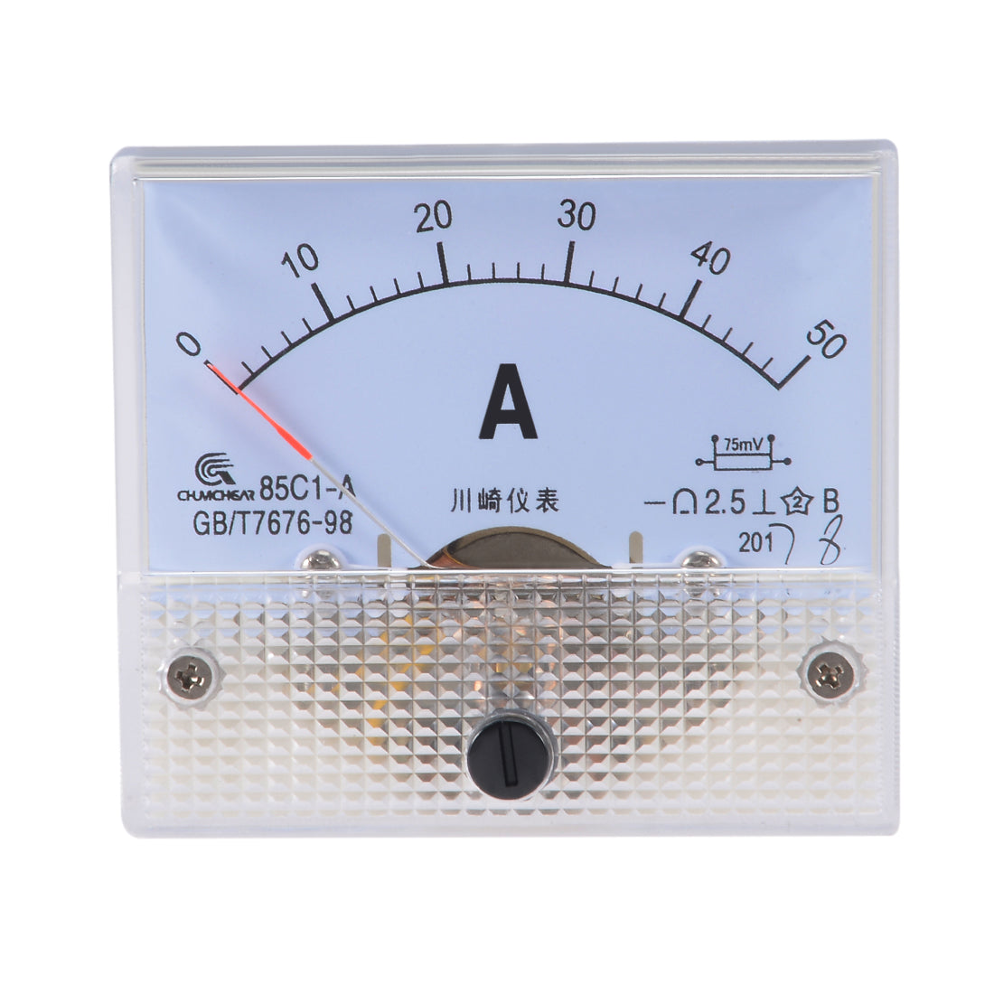 uxcell Uxcell 85C1-A Analog Current Panel Meter DC 50A Ammeter for Circuit Testing Ampere Tester Gauge 1 PCS