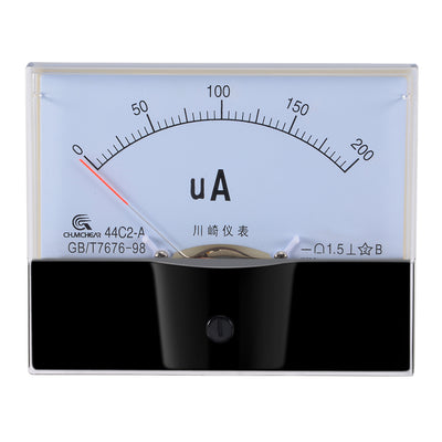 Harfington Uxcell 44C2-A Analog Current Panel Meter DC 200uA Ammeter for Circuit Testing Ampere Tester Gauge 1 PCS