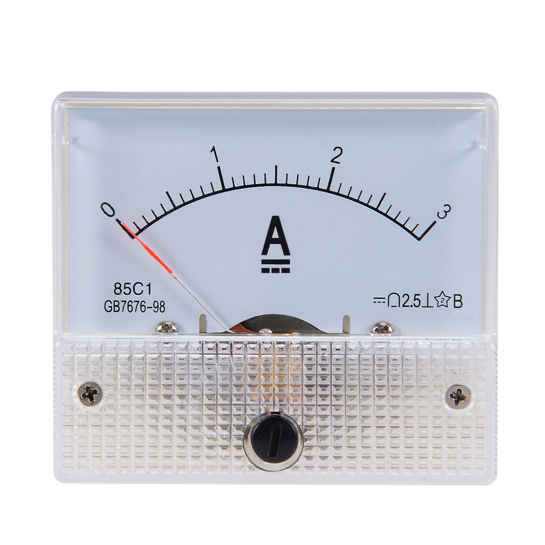 uxcell Uxcell 85C1 Analog Current Panel Meter DC 3A Ammeter for Circuit Testing Ampere Tester Gauge Round Mounting Base 1 PCS